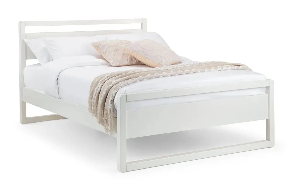 Julian Bowen Clearance - Julian Bowen Venice 4ft6 Double Surf White Wooden Bed Frame