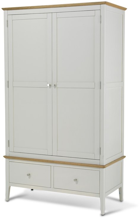 Archers Cotswold Grey and Oak 2 Door 2 Drawer Double Wardrobe (Part ...