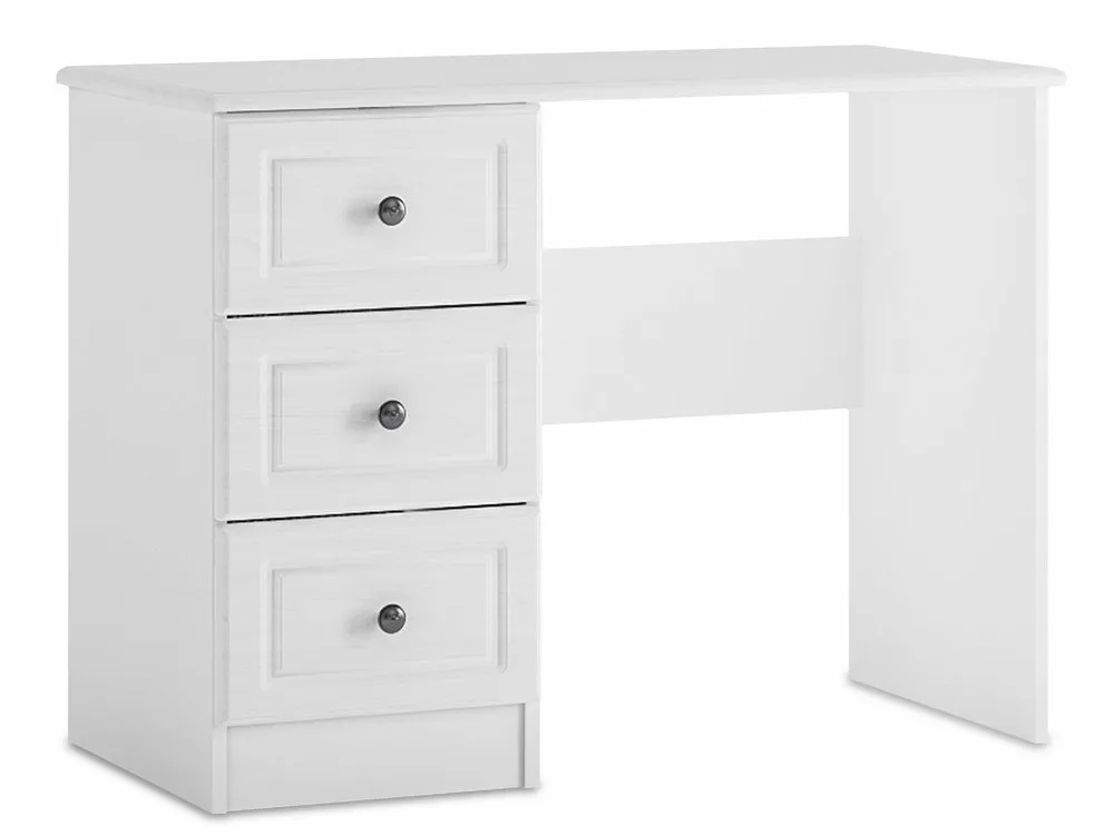 Furniture To Go Furniture To Go Hampshire White Single Pedestal Dressing Table (Flat Packed)