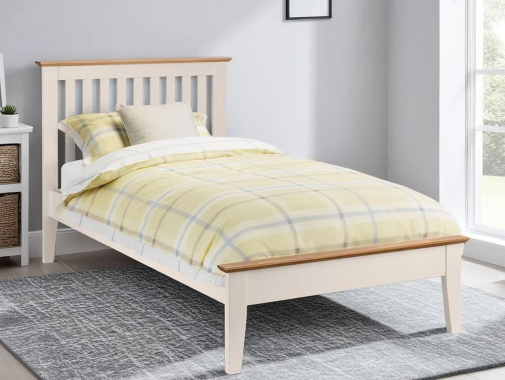 Julian Bowen Julian Bowen Salerno Two Tone 3ft Single Ivory and Oak Wooden Bed Frame