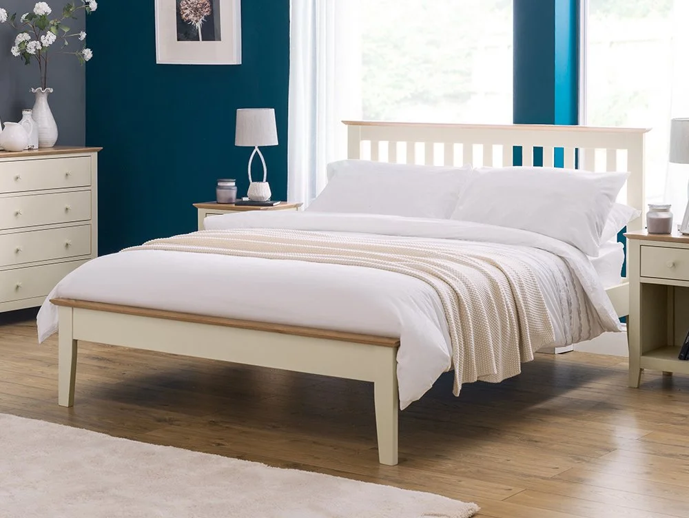 Julian Bowen Julian Bowen Salerno 5ft King Size Ivory and Oak Wooden Bed Frame