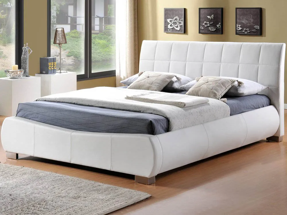 Limelight Dorado 6ft Super King Size White Faux Leather Bed Frame