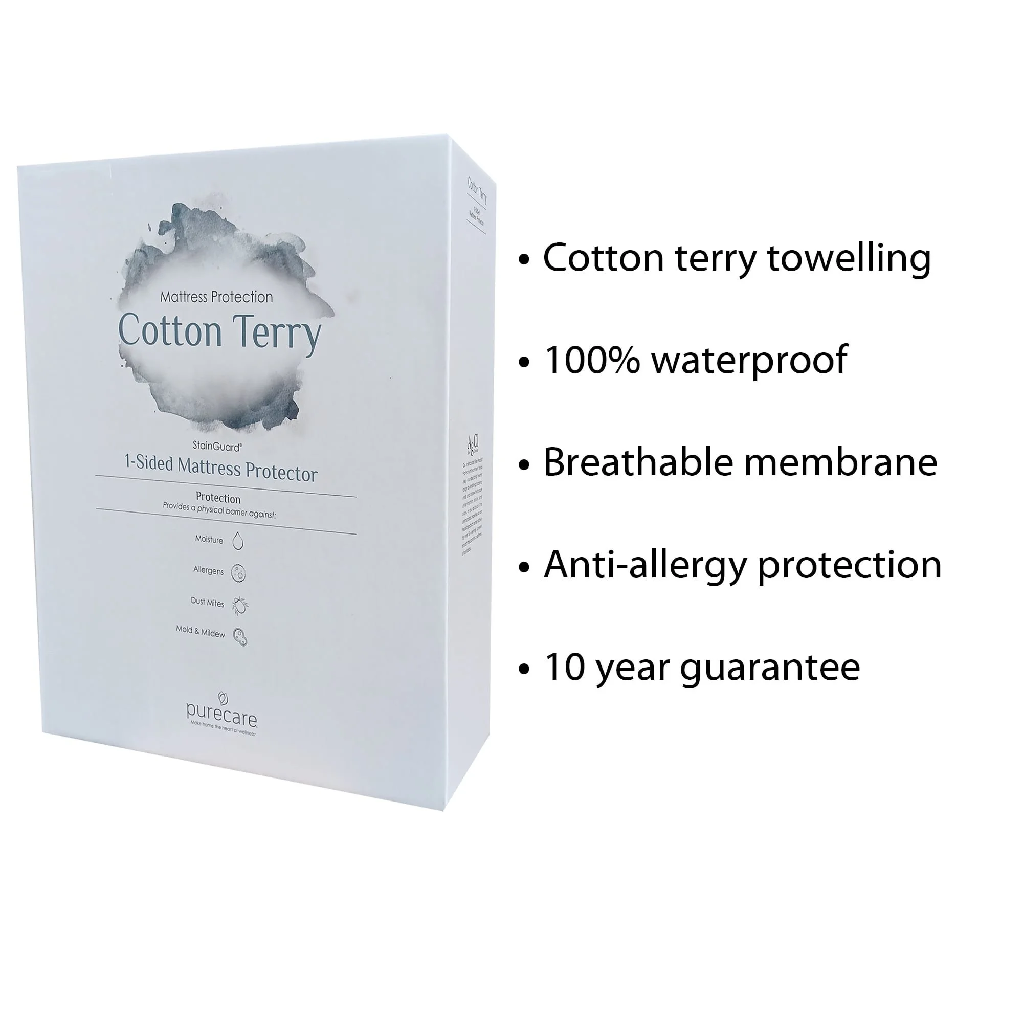 Purecare Purecare 2 in 1 Cotton Terry Waterproof Mattress Protector