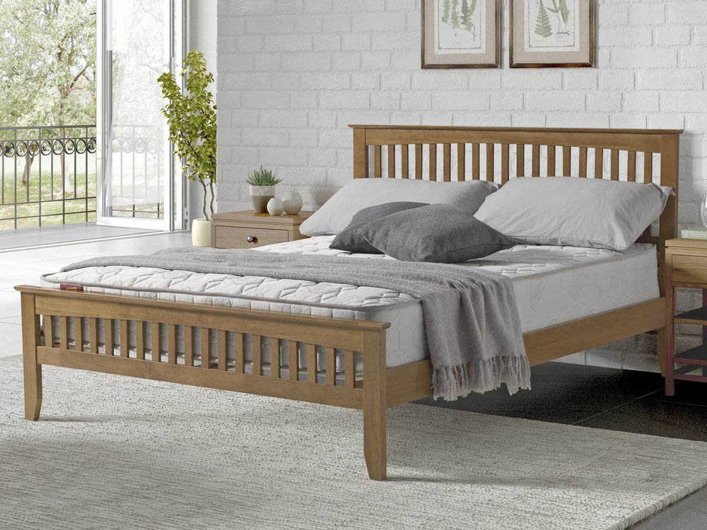 Sareer Sandhurst 4ft Small Double Oak Wooden Bed Frame - Archers ...