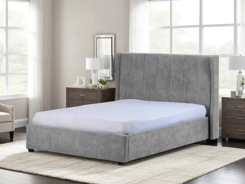 Seconique Seconique Amelia 4ft6 Double Grey Fabric Ottoman Bed Frame