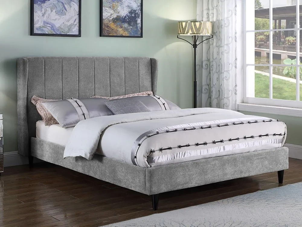 Seconique Seconique Amelia 5ft King Size Grey Fabric Bed Frame