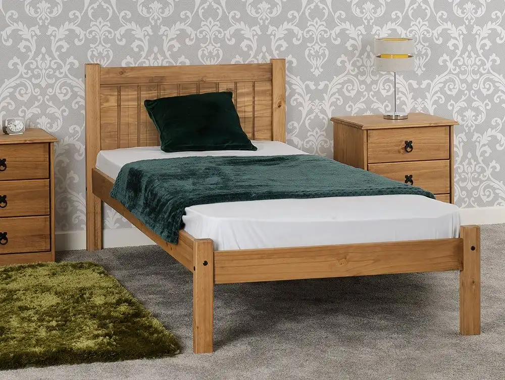 Seconique Seconique Maya 3ft Single Distressed Wax Pine Wooden Bed Frame