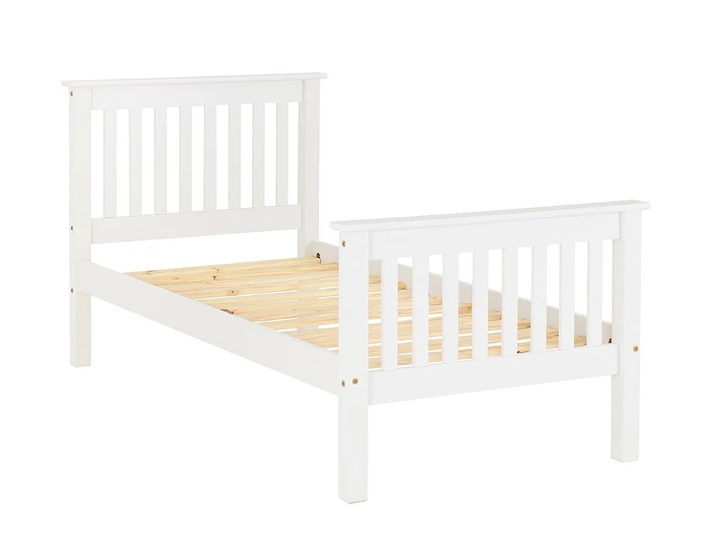 Seconique Seconique Monaco 3ft Single White Wooden Bed Frame (High Footend)