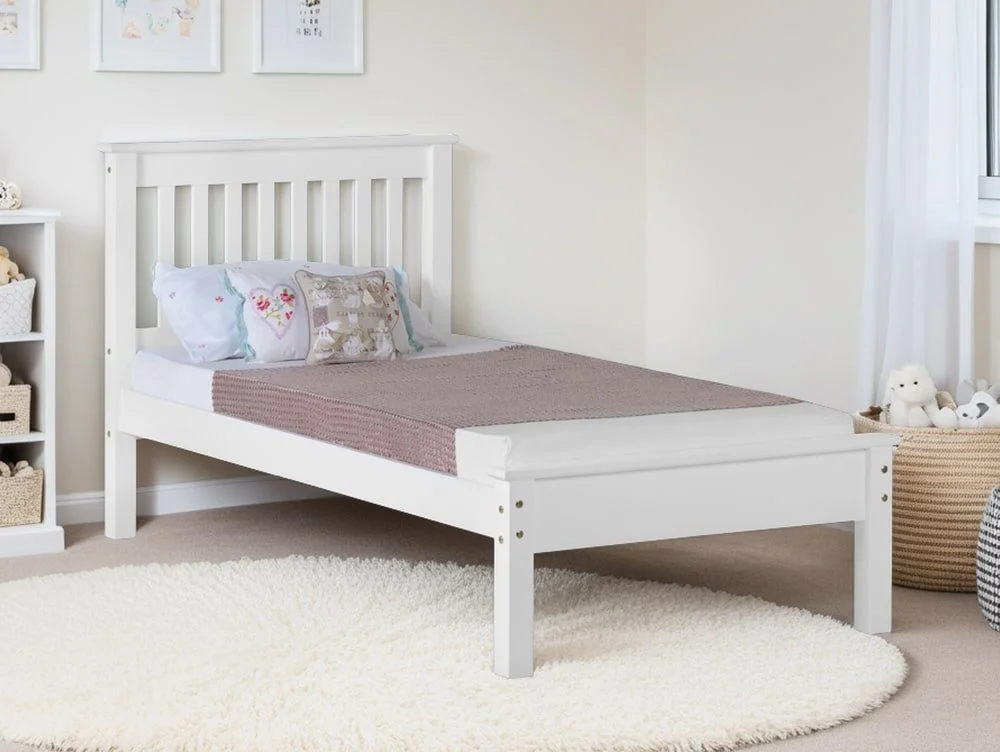 Seconique Seconique Monaco 3ft Single White Wooden Bed Frame (Low Footend)