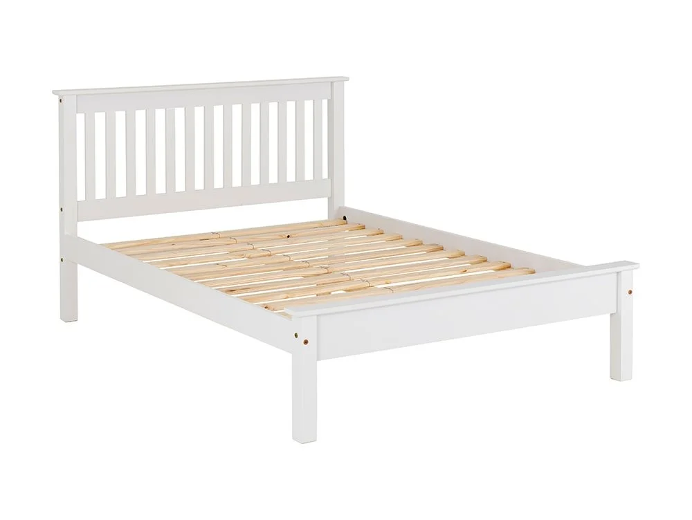 Seconique Seconique Monaco 5ft King Size White Wooden Bed Frame (Low Footend)