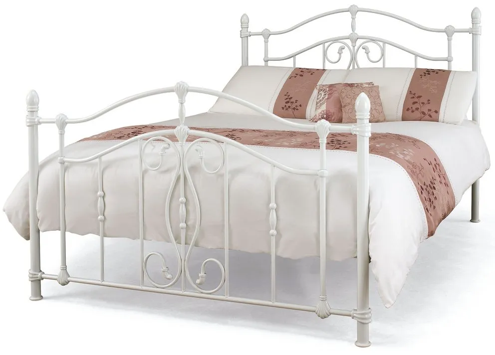 Serene Serene Nice 4ft6 Double White Metal Bed Frame