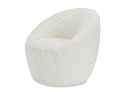 LPD Cocoon White Boucle Fabric Occasional Chair