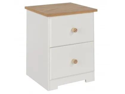 Core Colorado White and Oak 2 Drawer Petite Bedside Table Core Colorado White and Oak 2 Drawer Petite Bedside Table