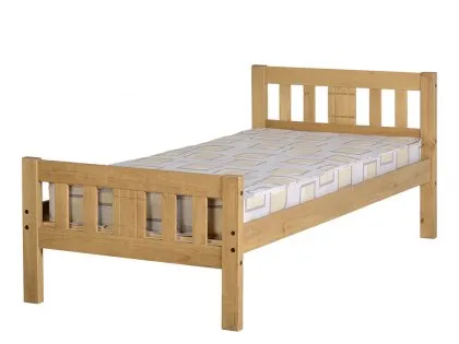 Seconique Rio 3ft Single Wax Pine Wooden Bed Frame