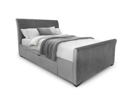 Julian Bowen Capri 6ft Super King Size Dark Grey Fabric 2 Drawer Bed Frame