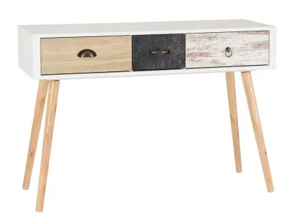 Seconique Nordic White and Oak 1 Drawer Study Desk