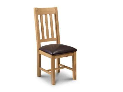 Julian Bowen Astoria Set of 2 Waxed Oak Dining Chairs