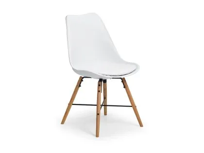 Julian Bowen Kari Set of 2 White and Oak Dining Chairs