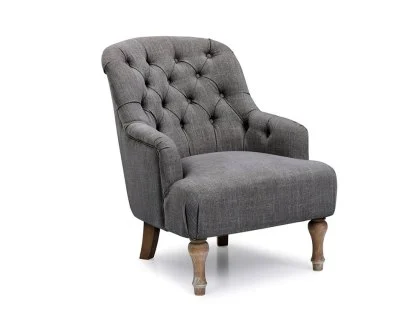 Kyoto Bianca Charcoal Linen Accent Chair