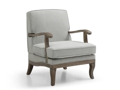 Kyoto Colwell Cream Linen Accent Chair
