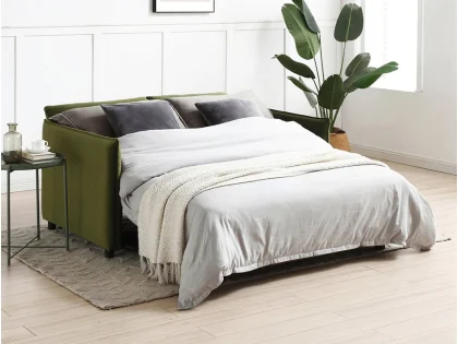 Kyoto Blaire Olive Velvet Sofa Bed