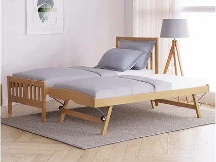 Kyoto Natural 3ft Single Oak Wooden Guest Bed Frame