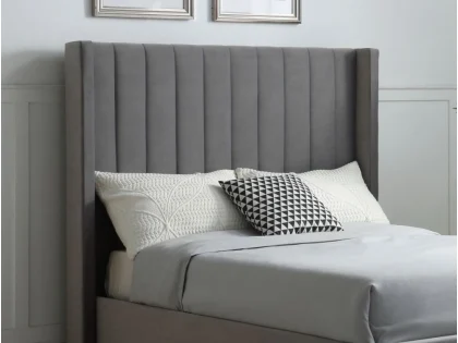 Kyoto Emerson 4ft6 Double Grey Velvet Ottoman Bed Frame