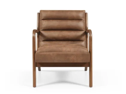 Kyoto Inca Brown Faux Leather Accent Chair