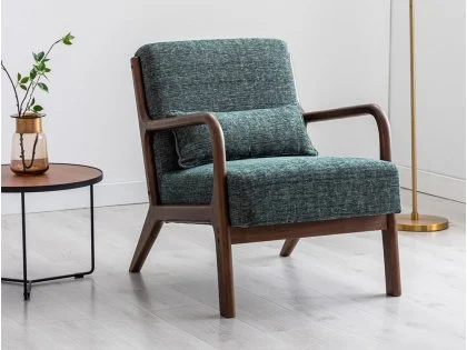 Kyoto Inca Green Fabric Accent Chair
