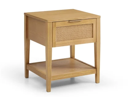 Kyoto Max Rattan and Oak 1 Drawer Bedside Table