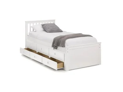 Clearance - Julian Bowen Maisie 3ft Single Surf White Wooden Guest Bed