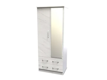 Welcome Avon 2ft6 2 Door 2 Drawer Mirrored Double Wardrobe (Assembled)