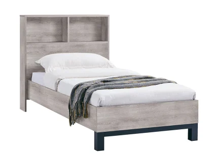 Julian Bowen Bali Bookcase 3ft Single Grey Wooden Bed Frame