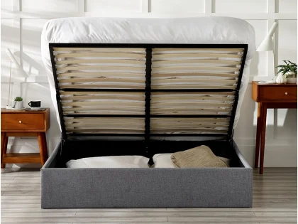 Julian Bowen Merida 4ft6 Double Grey Fabric Ottoman Bed Frame