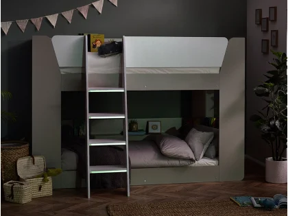 Julian Bowen Parsec 3ft Single Taupe and White Wooden Bunk Bed Frame