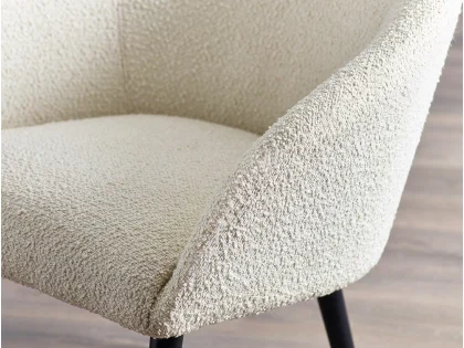 Julian Bowen Amari White Boucle Fabric Accent Chair