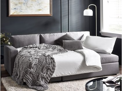 Julian Bowen Angel Grey Linen Corner Sofa Bed