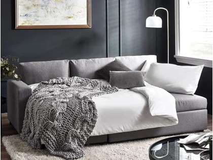 Julian Bowen Angel Grey Linen Corner Sofa Bed
