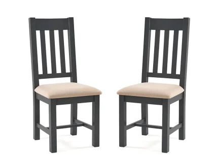 Julian Bowen Bordeaux Set of 2 Grey and Taupe Dining Chairs