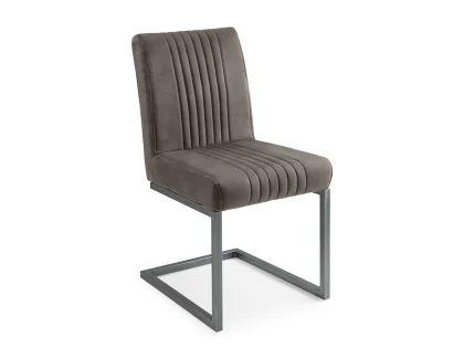Julian Bowen Brooklyn Charcoal Grey Faux Suede Dining Chair