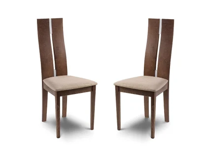 Julian Bowen Cayman Set of 2 Walnut Dining Chairs