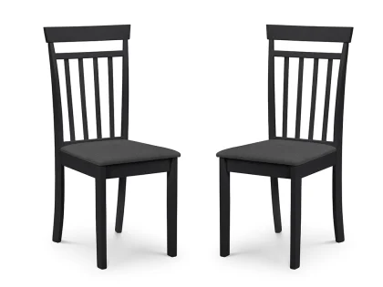 Julian Bowen Coast Set of 2 Black Wooden Dining Chairs