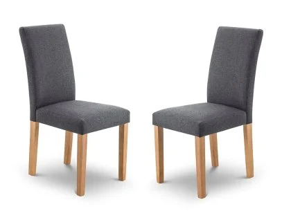 Julian Bowen Hastings Set of 2 Grey Fabric Dining Chairs
