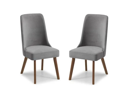 Julian Bowen Huxley Set of 2 Grey Chenille Dining Chairs