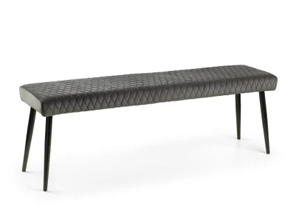 Julian Bowen Luxe 140cm Grey Velvet Dining Bench