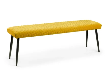 Julian Bowen Luxe 140cm Mustard Velvet Dining Bench