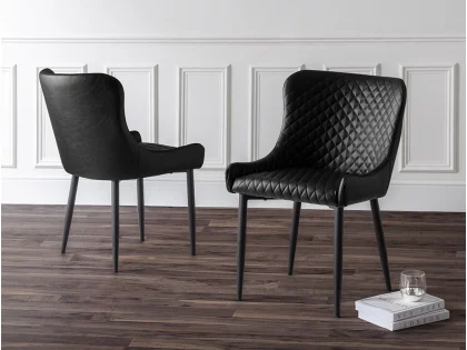 Julian Bowen Luxe Black Faux Leather Dining Chair
