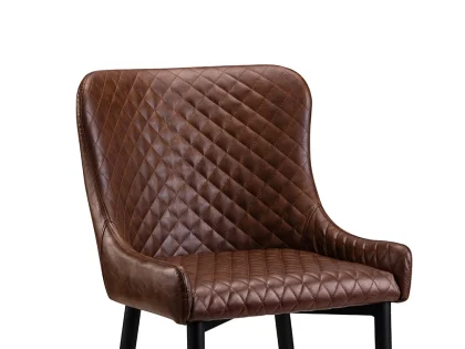 Julian Bowen Luxe Brown Faux Leather Dining Chair