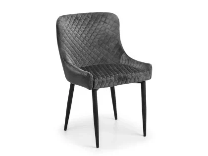Julian Bowen Luxe Grey Velvet Dining Chair