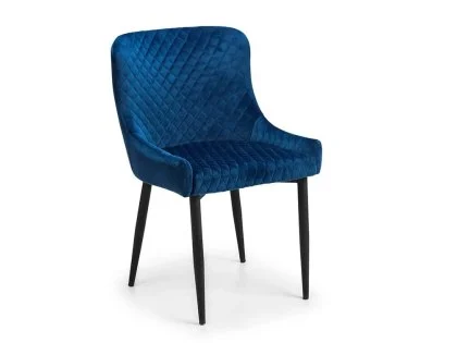 Julian Bowen Luxe Blue Velvet Dining Chair